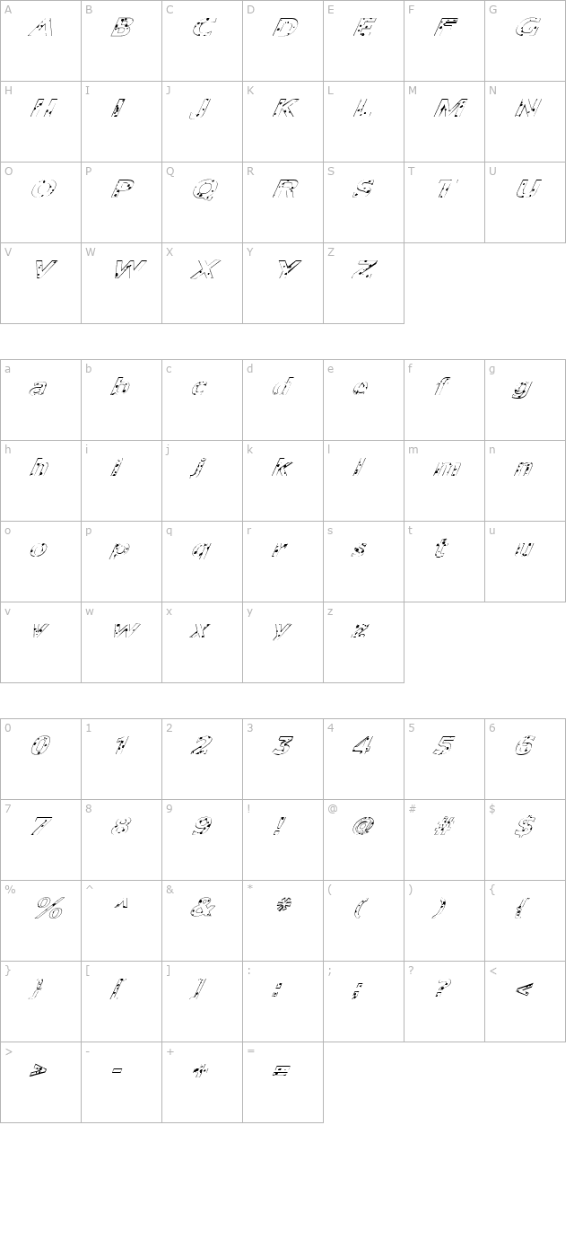 fz-basic-55-spotted-italic character map
