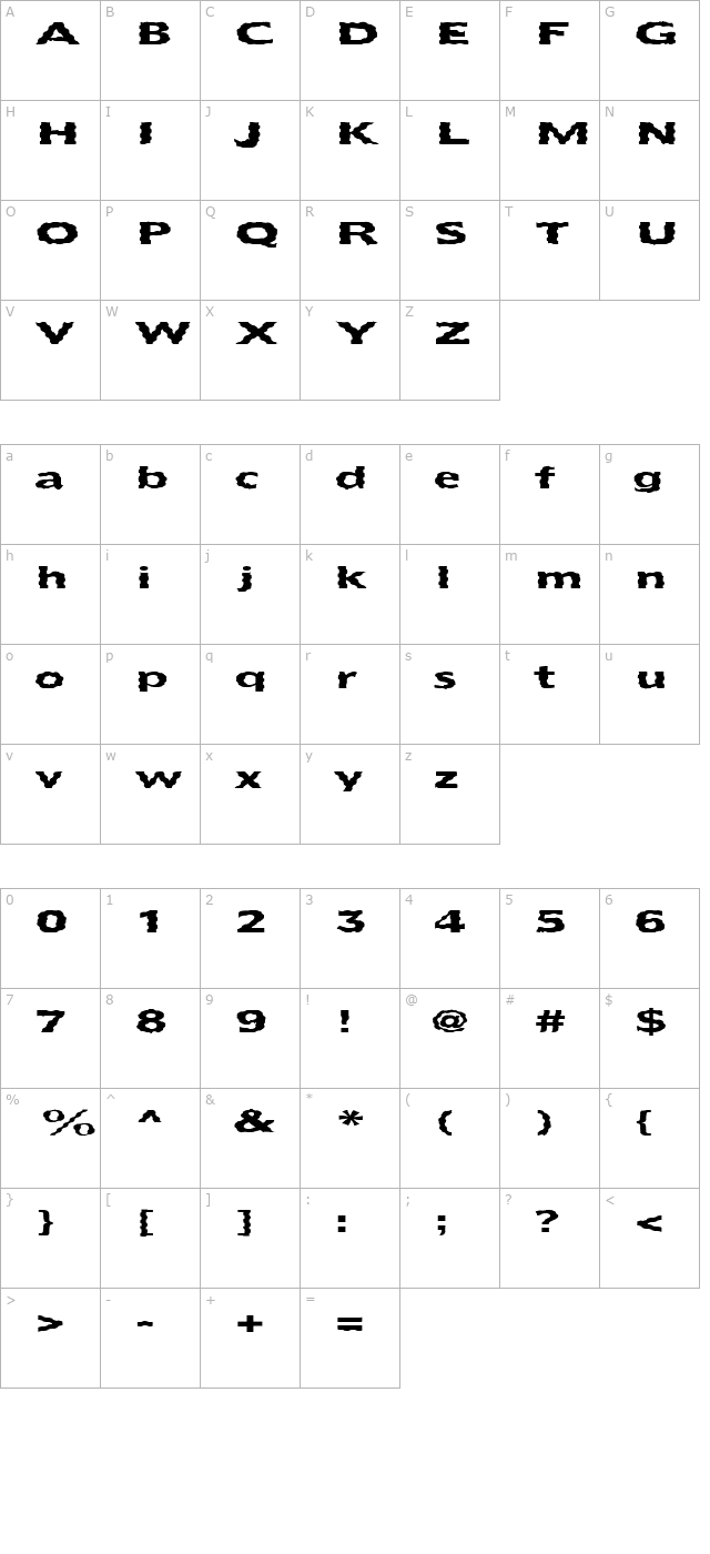 FZ BASIC 55 WAVEY EX character map