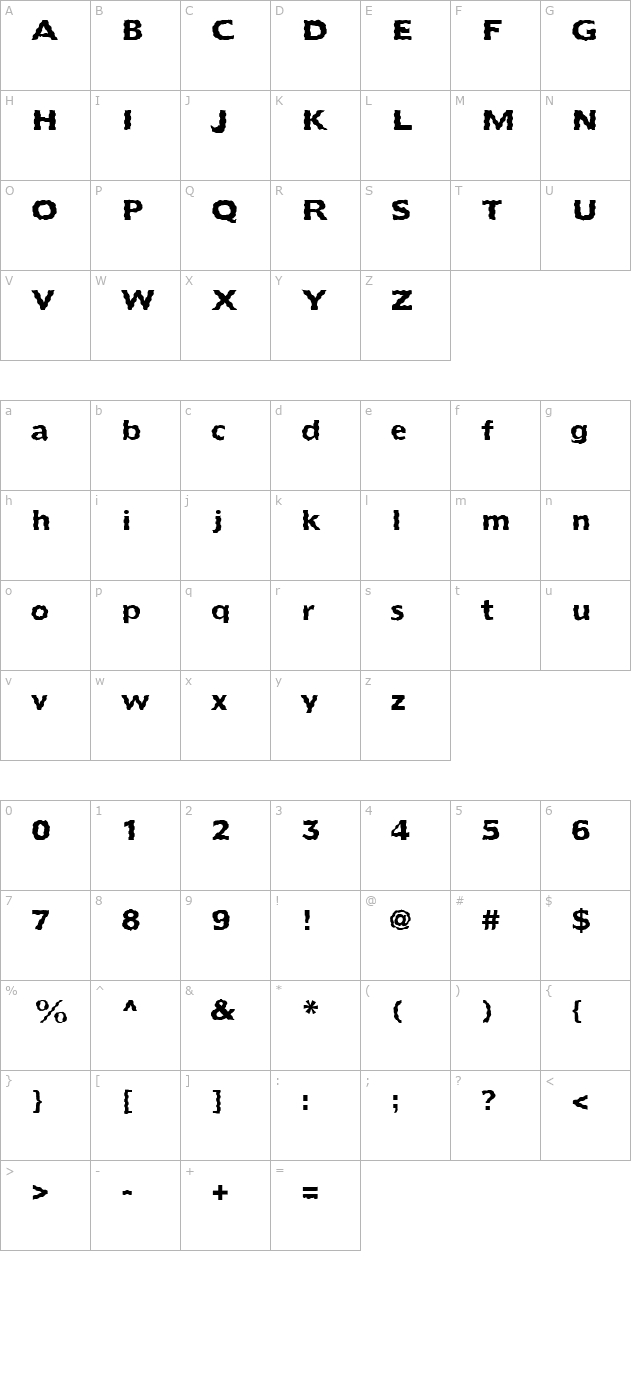 FZ BASIC 55 WAVEY character map