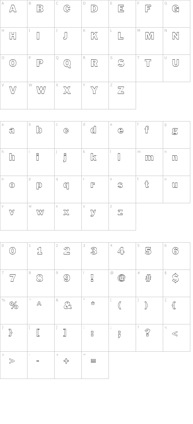 FZ BASIC 56 HOLLOW character map