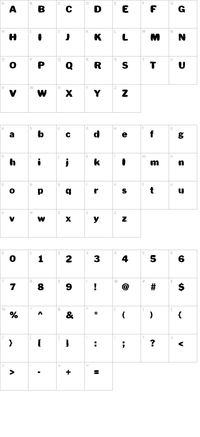 FZ BASIC 56 MANGLED character map