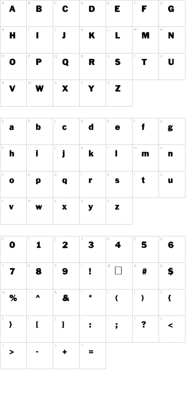 FZ BASIC 56 SPIKED character map