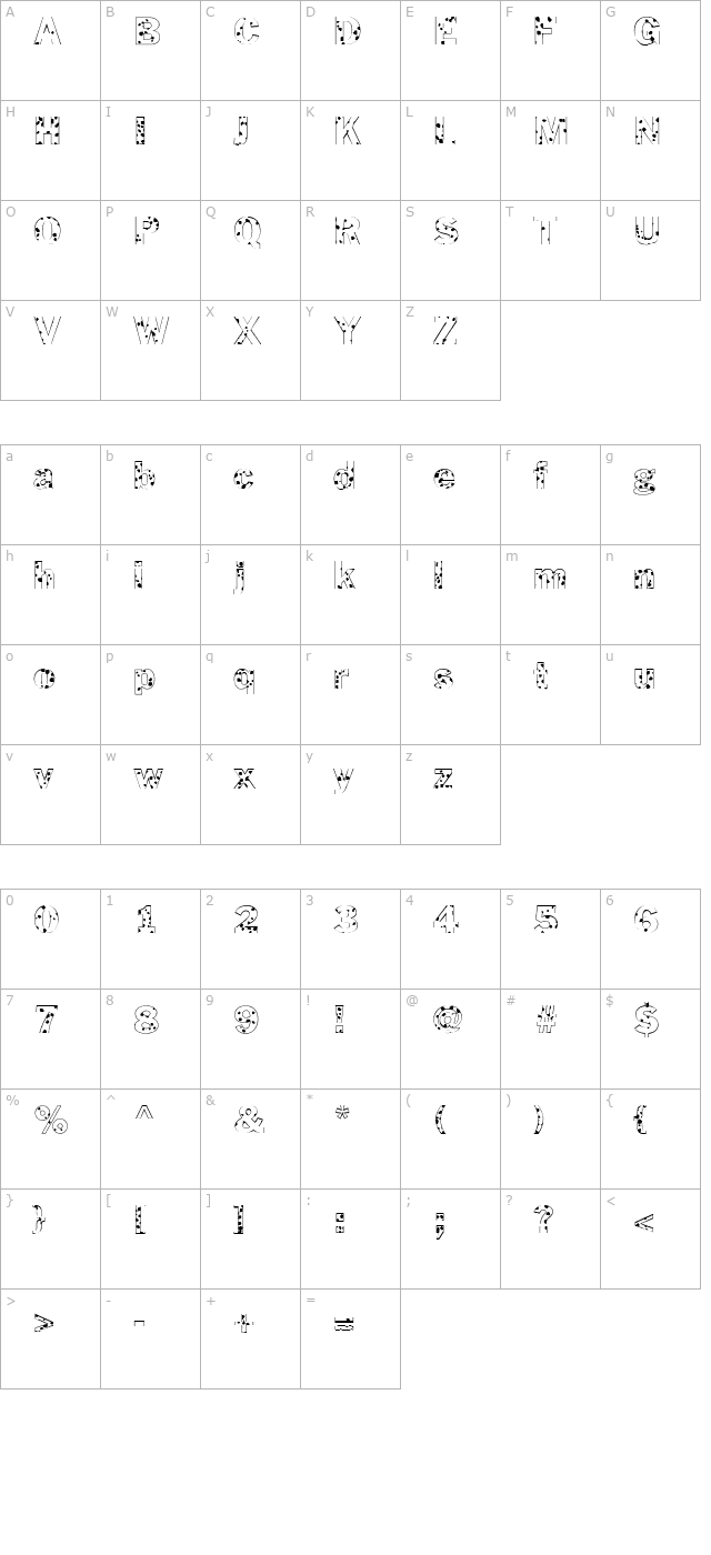 FZ BASIC 56 SPOTTED character map