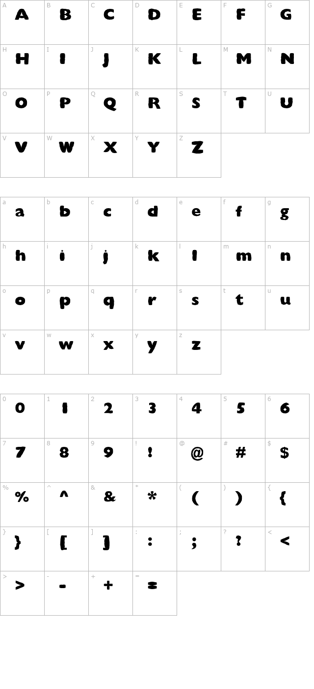 FZ BASIC 57 MANGLED character map