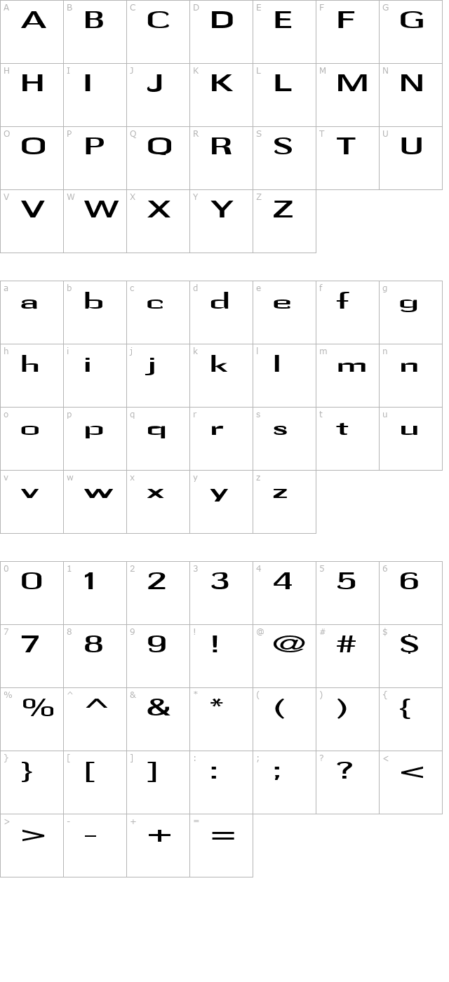 FZ BASIC 58 EX character map