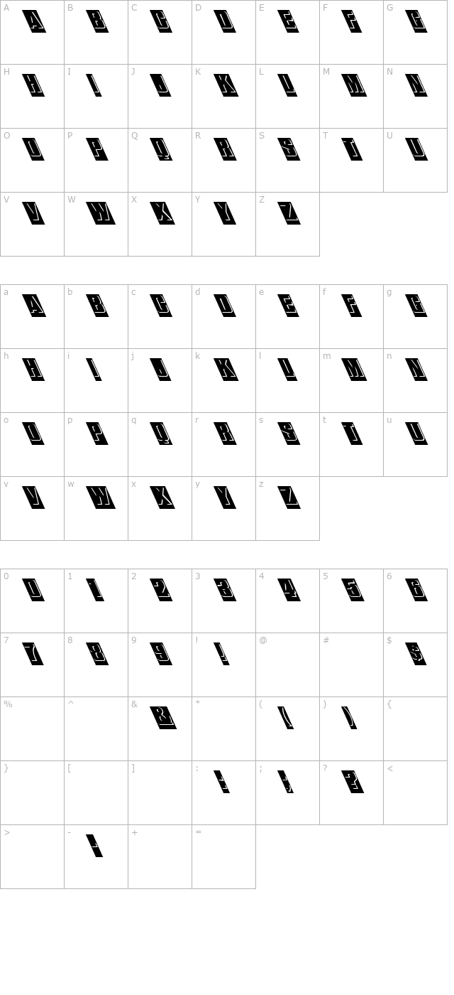 FZ BORDERS 13 LEFTY character map