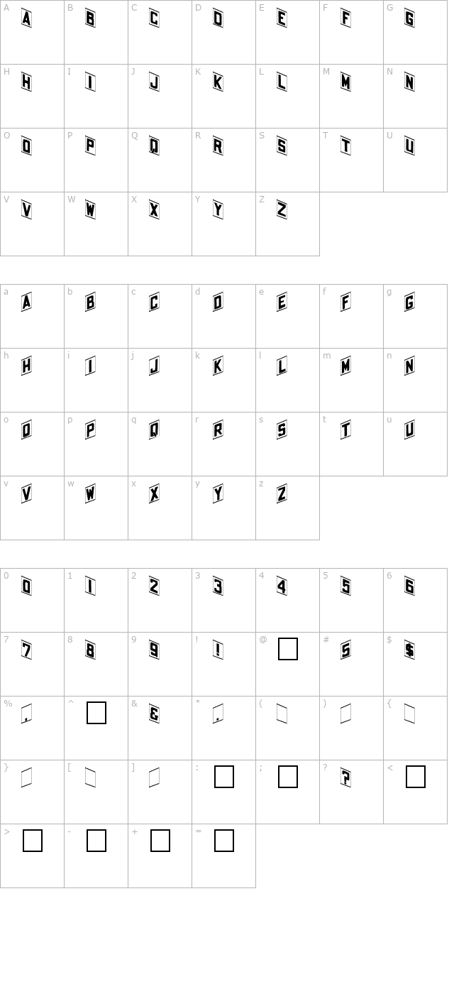 FZ BORDERS 14 character map