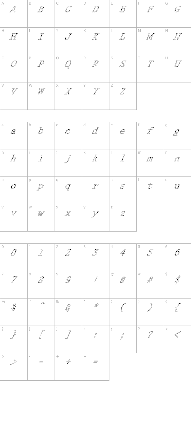 fz-digital-1-spotted-italic character map