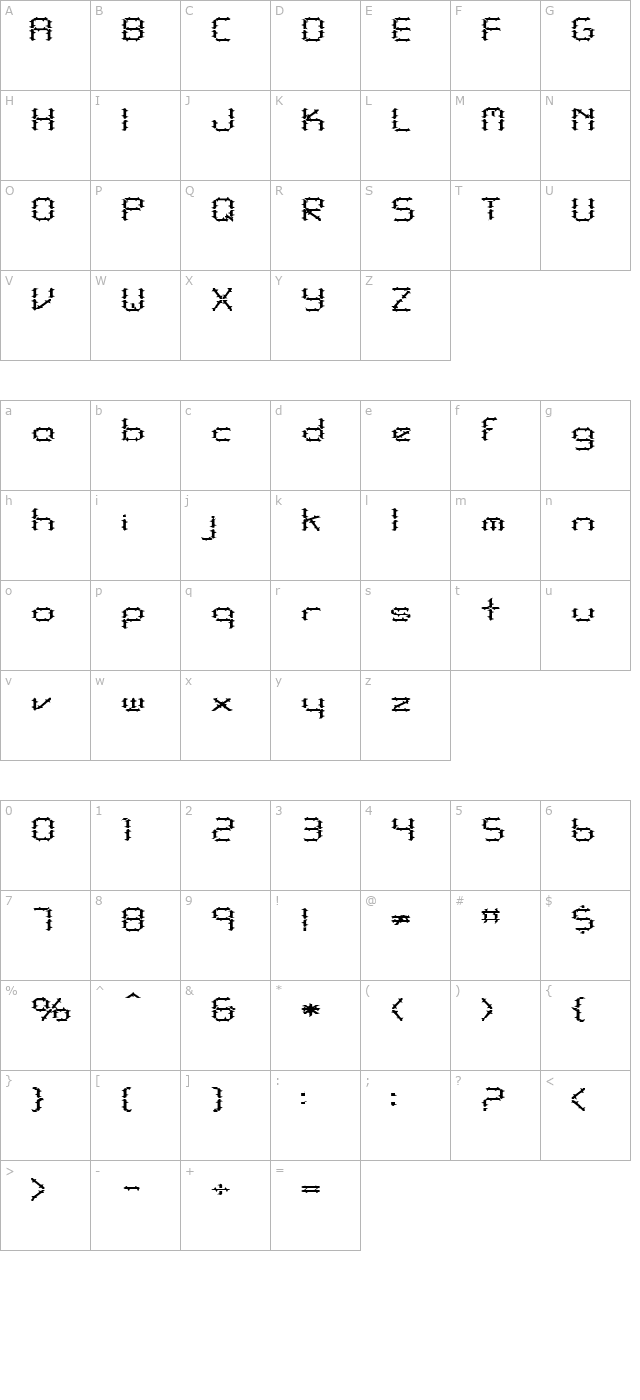 fz-digital-10-spiked-ex character map