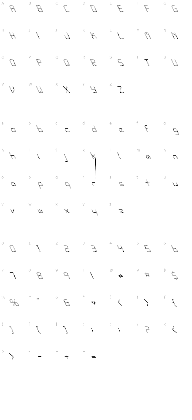 FZ DIGITAL 10 SPOTTED LEFTY character map