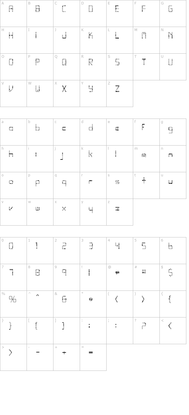 FZ DIGITAL 10 SPOTTED character map