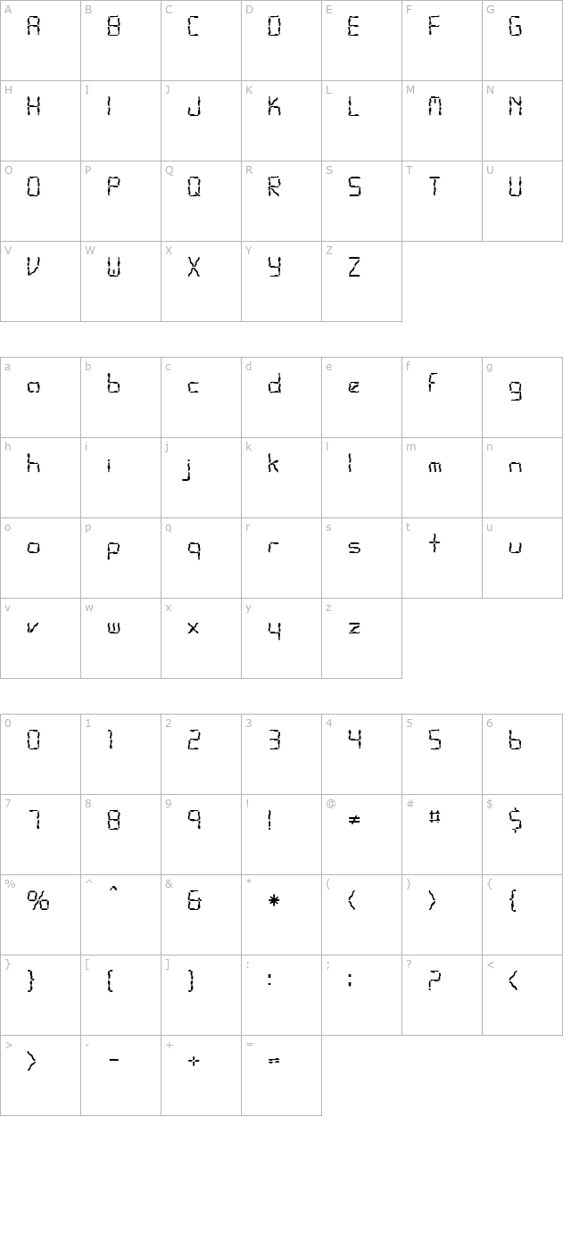 FZ DIGITAL 10 WAVEY character map