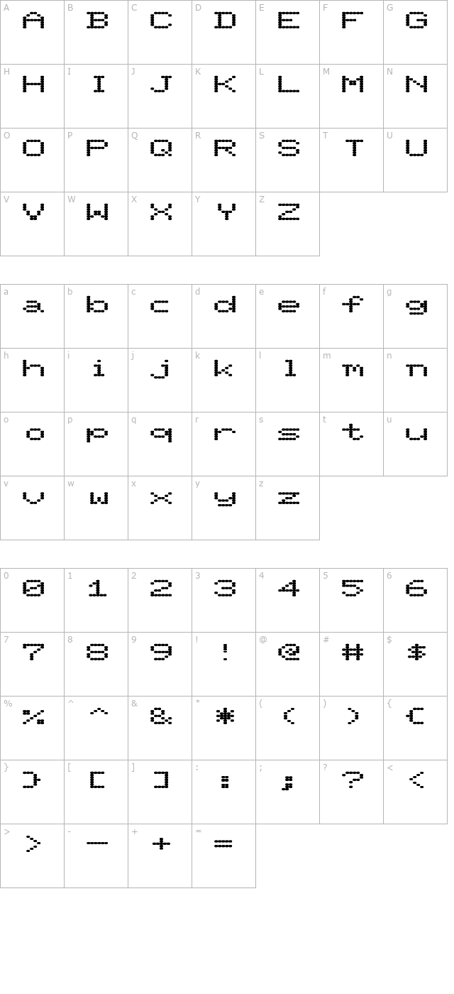 fz-digital-11-ex character map