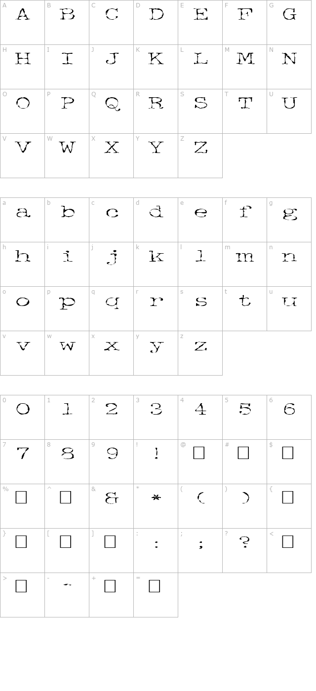 FZ DIGITAL 2 character map