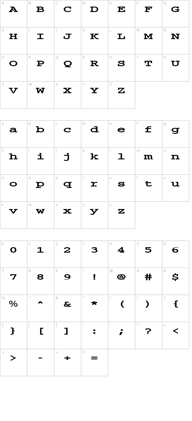 fz-digital-3-ex character map