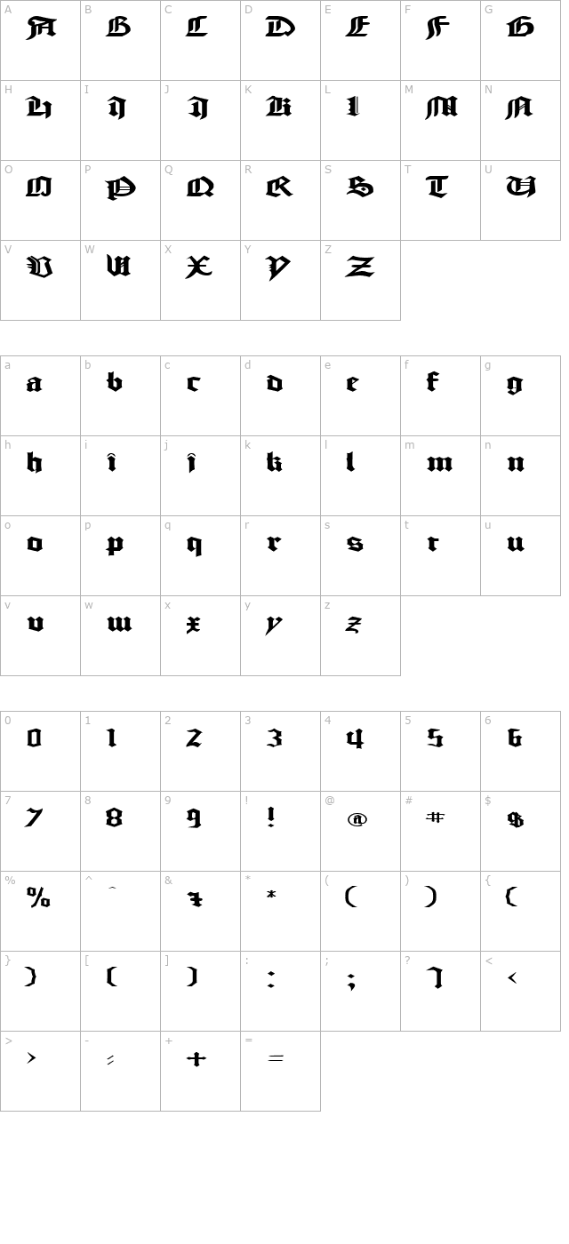 fz-gothic-3-ex character map