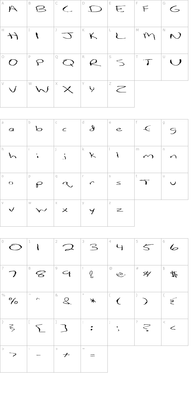 FZ HAND 12 MANGLED EX character map