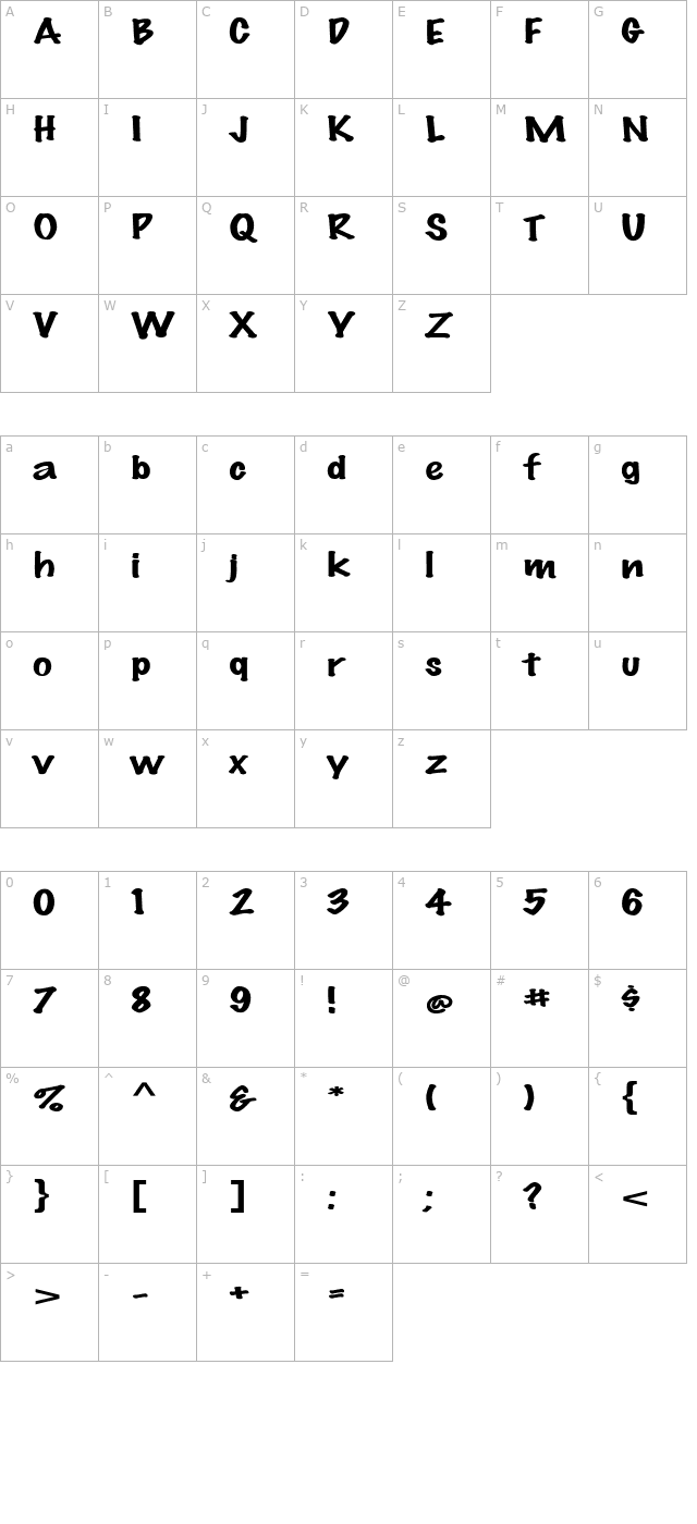 fz-hand-14-ex character map