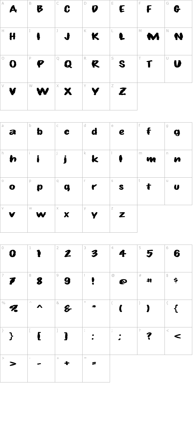 FZ HAND 14 MANGLED EX character map