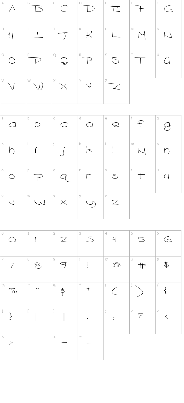 FZ HAND 18 EX character map