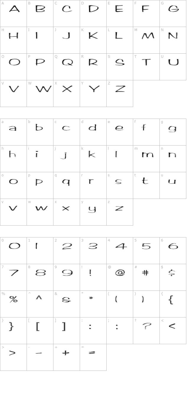 fz-hand-2-contour-ex character map