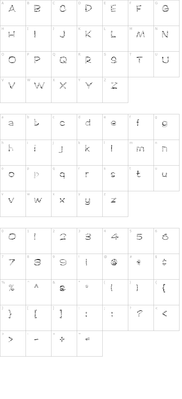 FZ HAND 2 SPOTTED character map