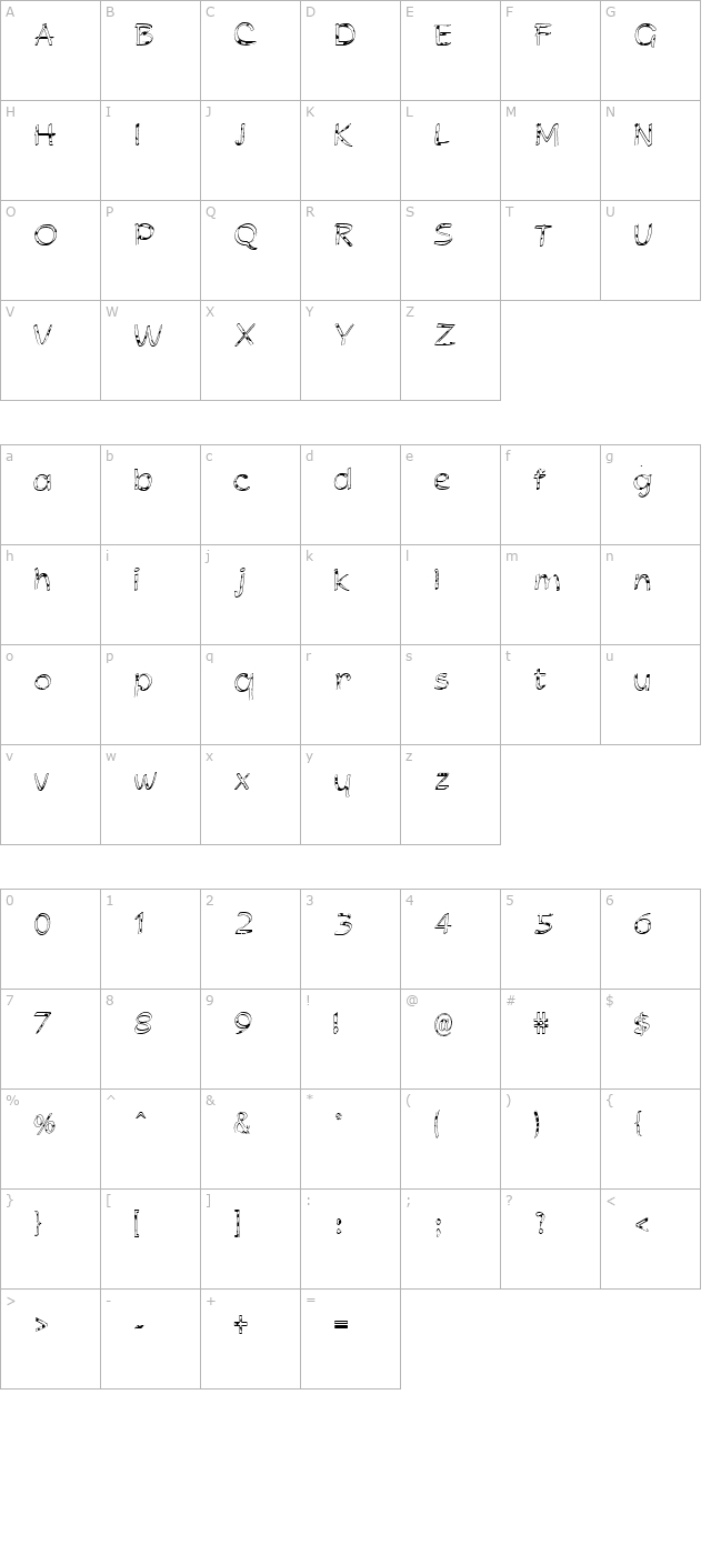 FZ HAND 21 SPOTTED character map