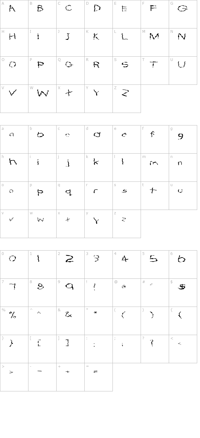 FZ HAND 22 WAVEY EX character map