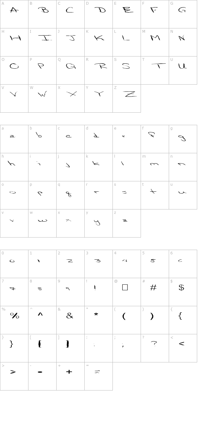 FZ HAND 24 MANGLED EX character map