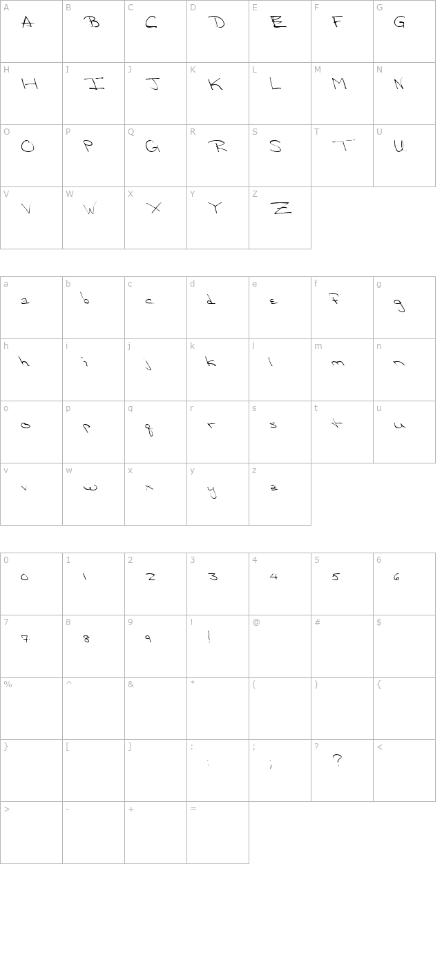 FZ HAND 24 character map