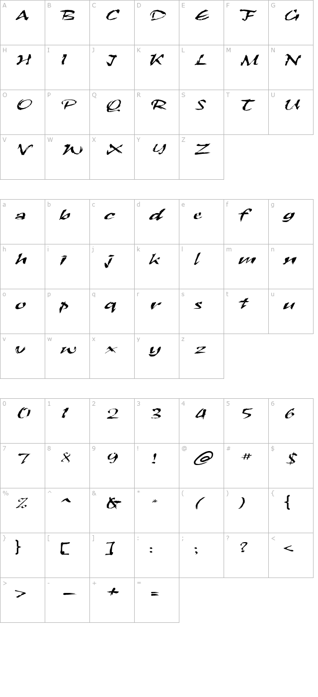 fz-hand-26-ex character map