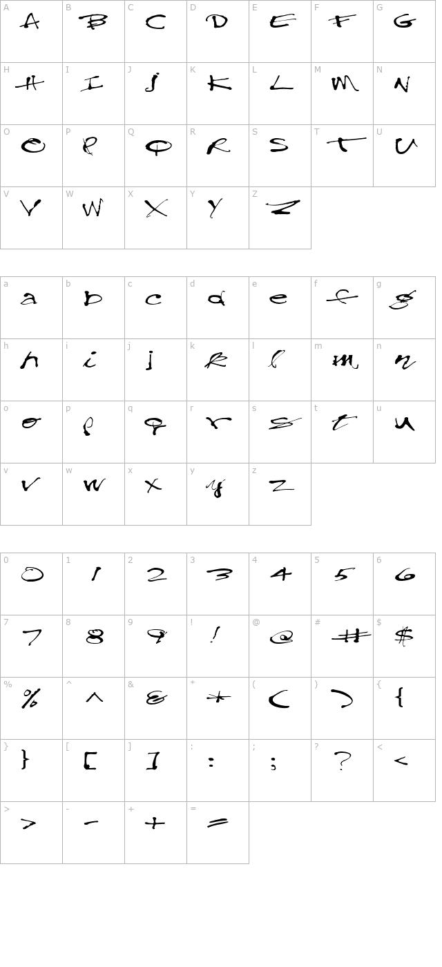 FZ HAND 28 EX character map