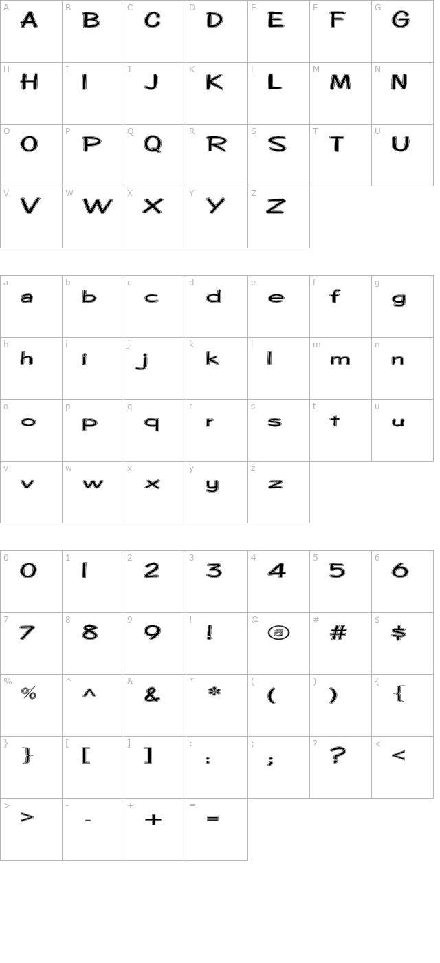 fz-hand-7-contour-ex character map