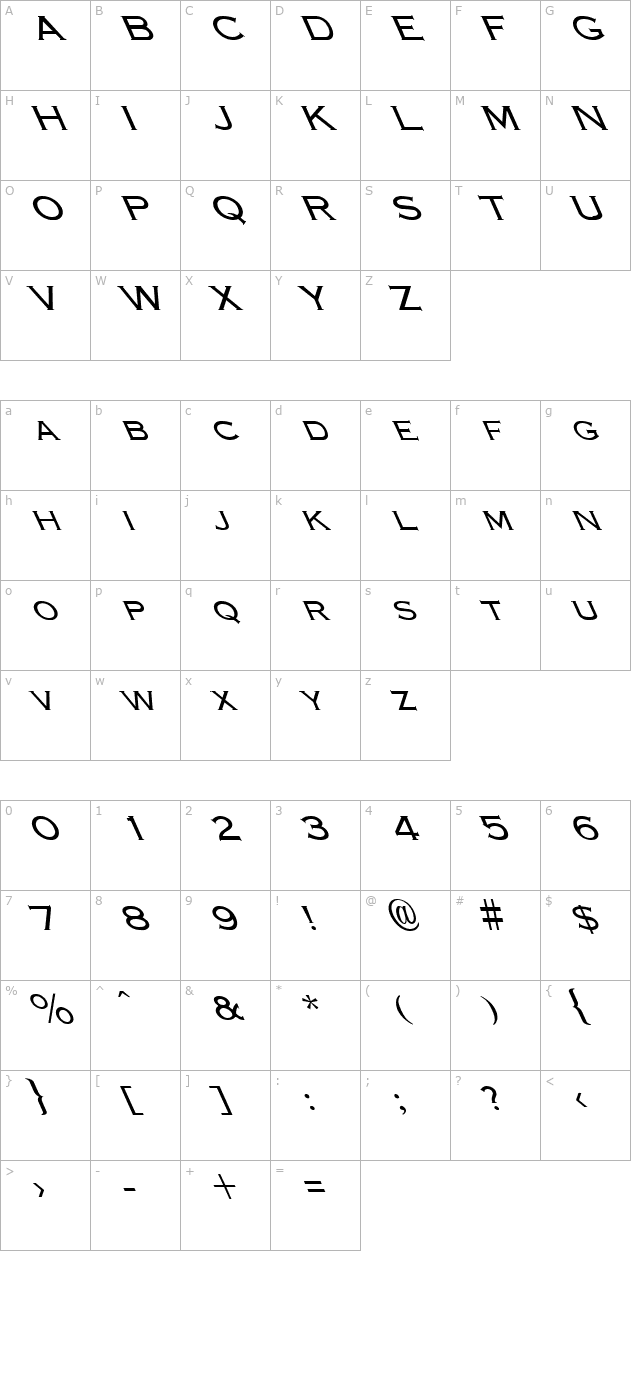 fz-roman-13-lefty character map