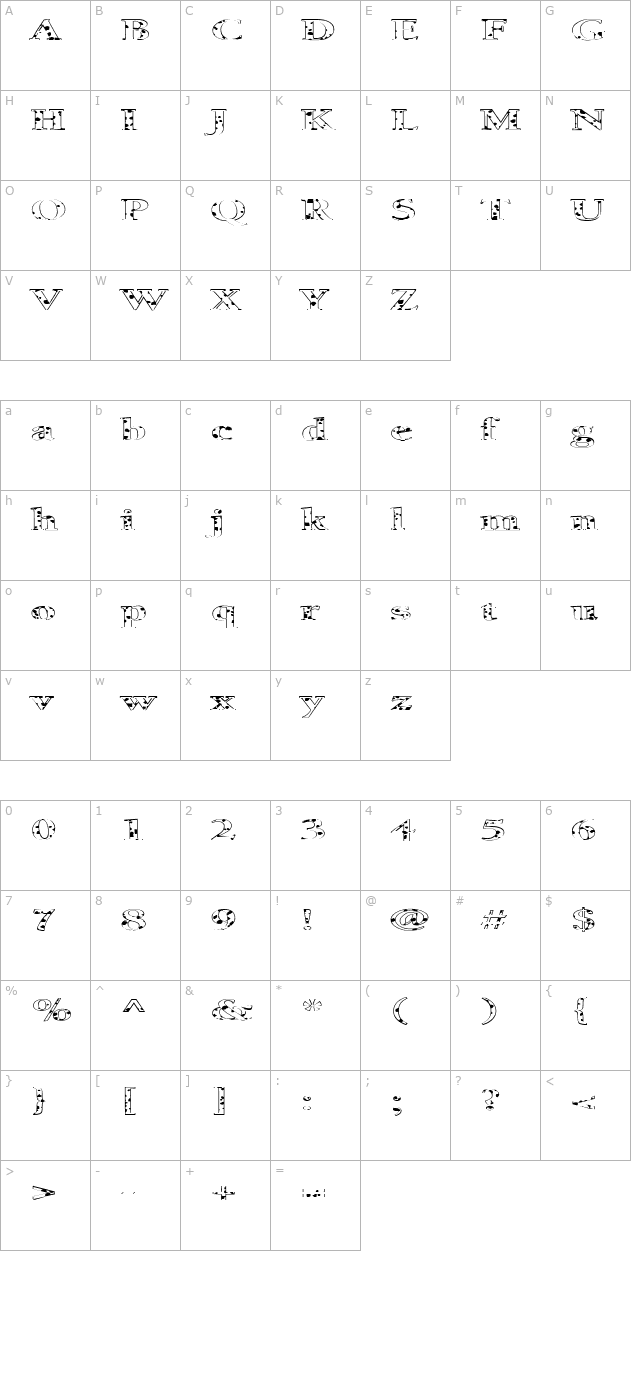 FZ ROMAN 24 SPOTTED EX character map