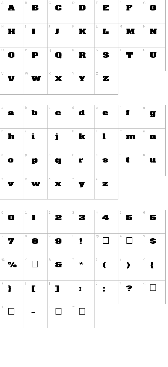 fz-roman-3-ex character map