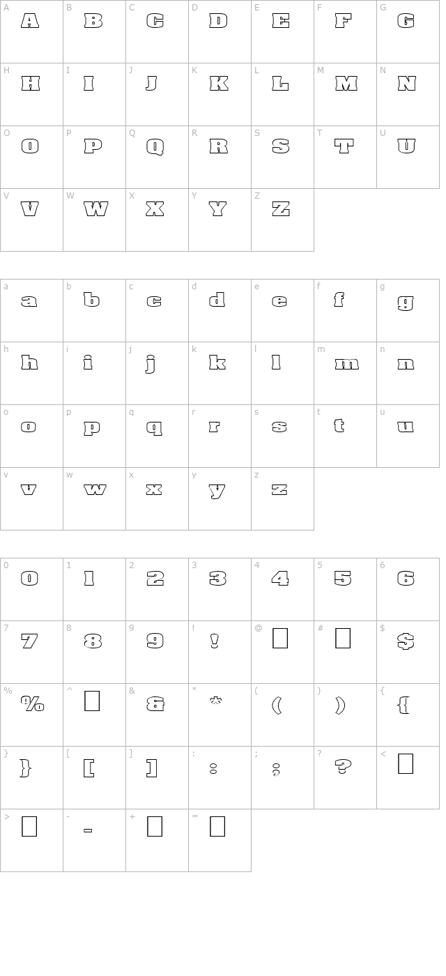 FZ ROMAN 3 HOLLOW EX character map