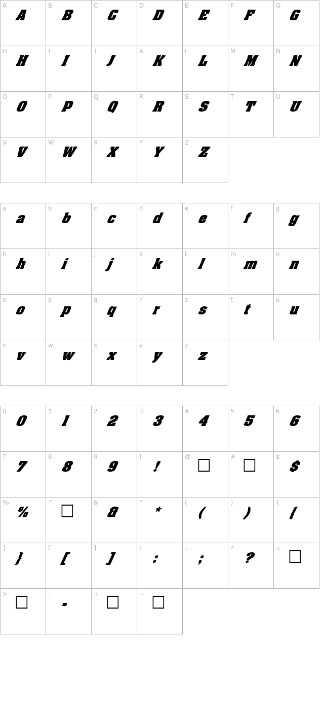 fz-roman-3-italic character map