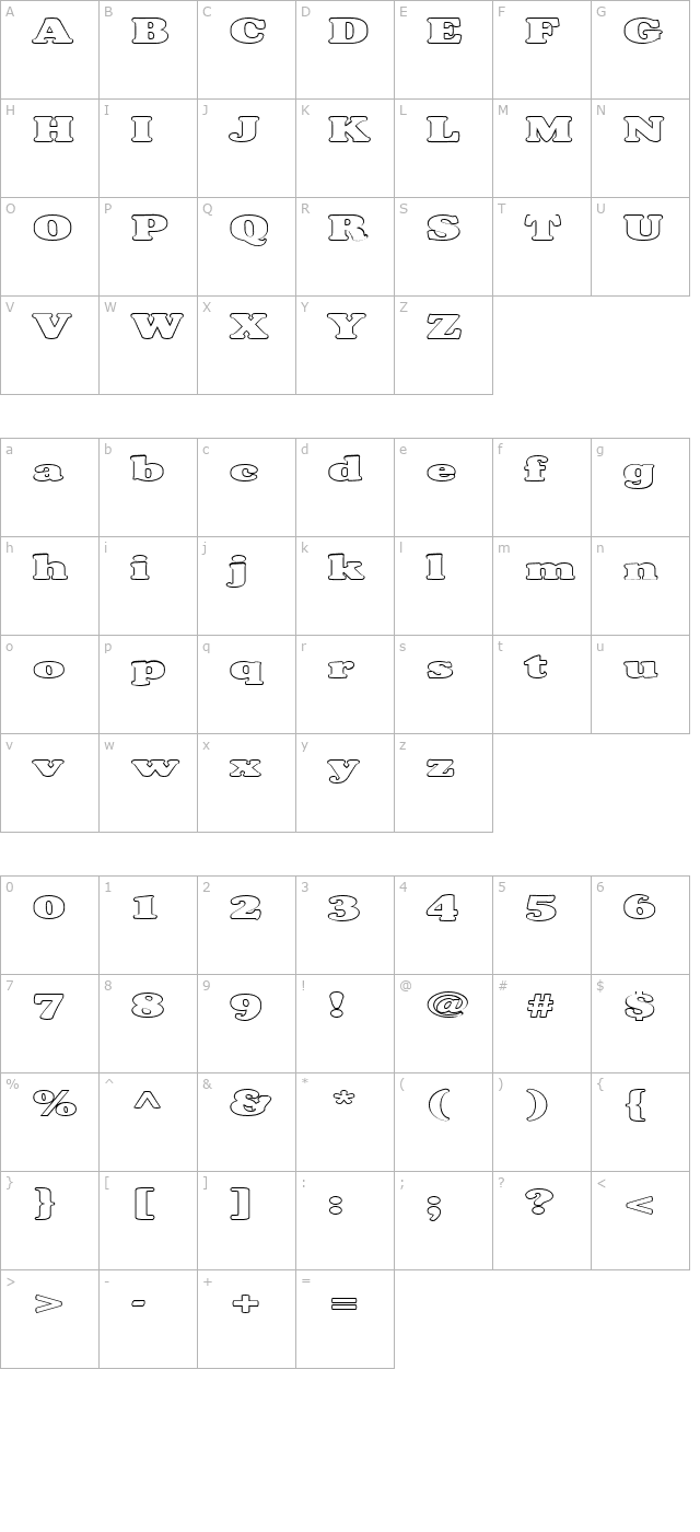 fz-roman-35-hollow-ex character map