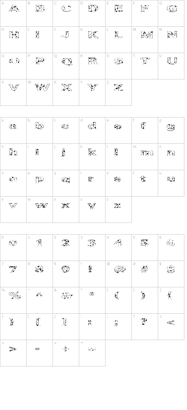 FZ ROMAN 37 SPOTTED EX character map