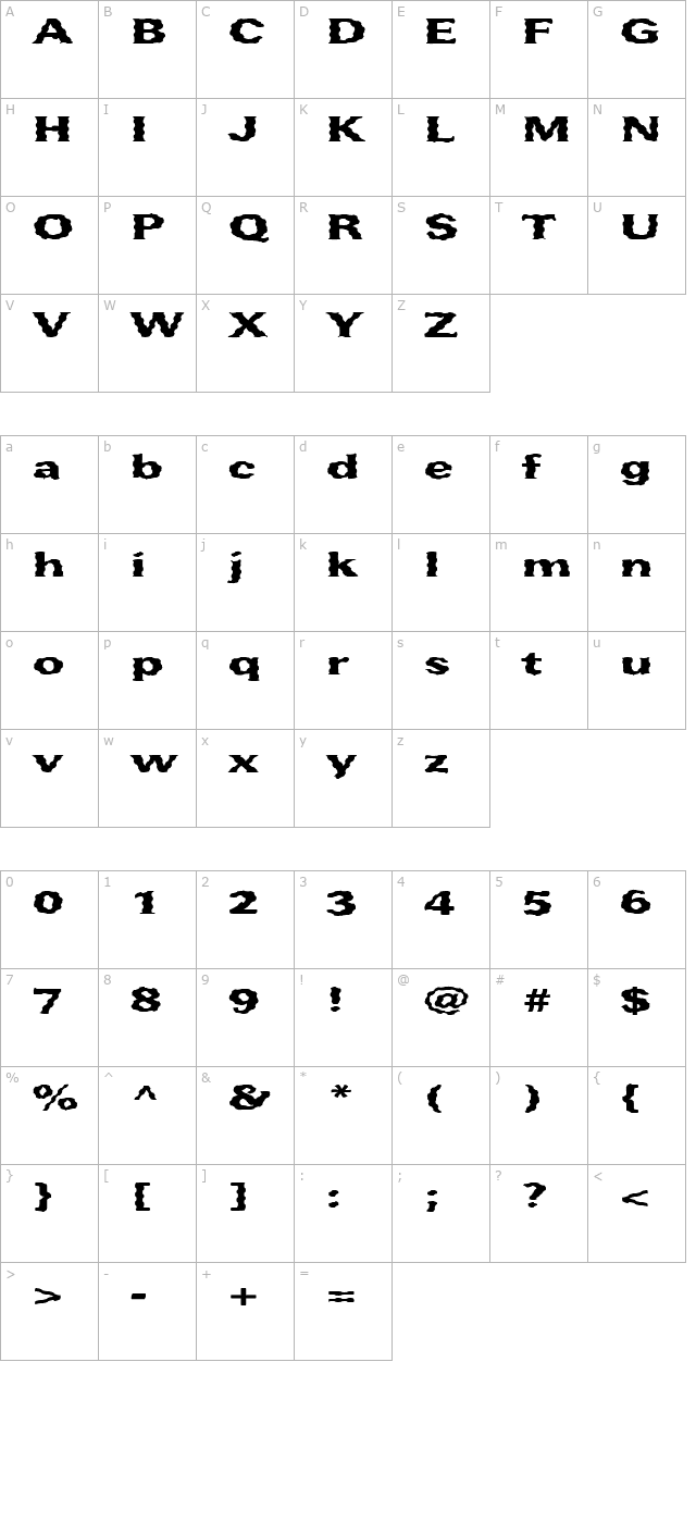 FZ ROMAN 37 WAVEY EX character map