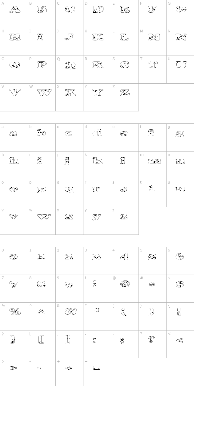 FZ ROMAN 4 SPOTTED EX character map