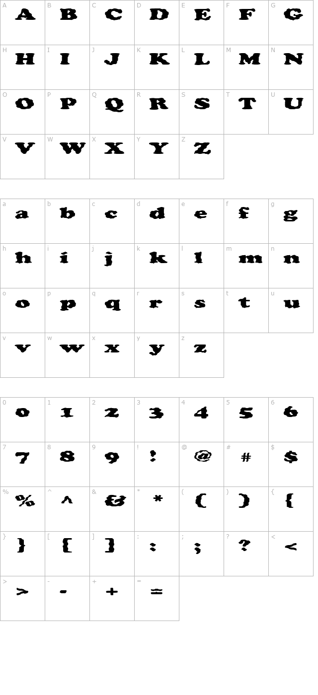 fz-roman-4-wavey-ex character map