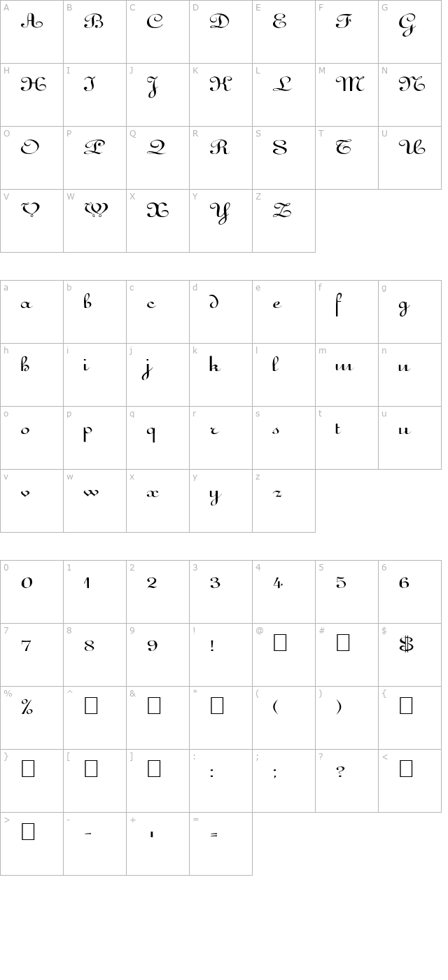 FZ SCRIPT 11 EX character map