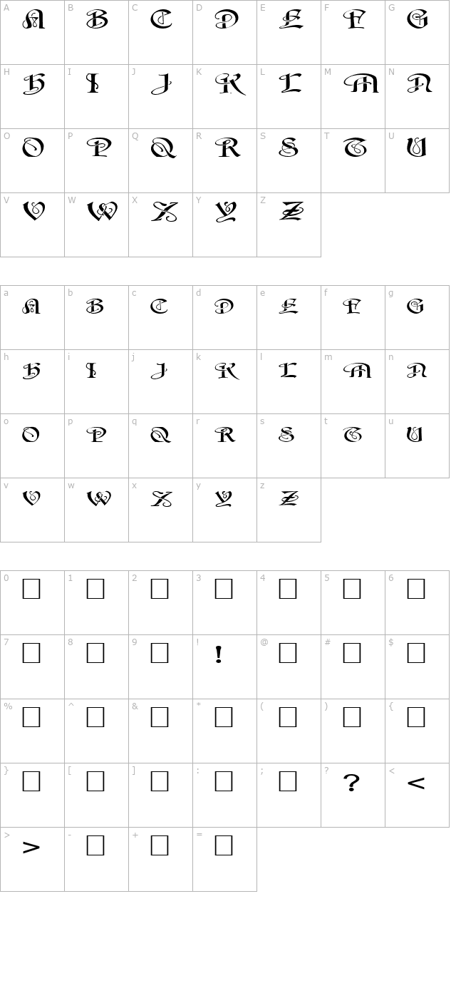 fz-script-14-ex character map