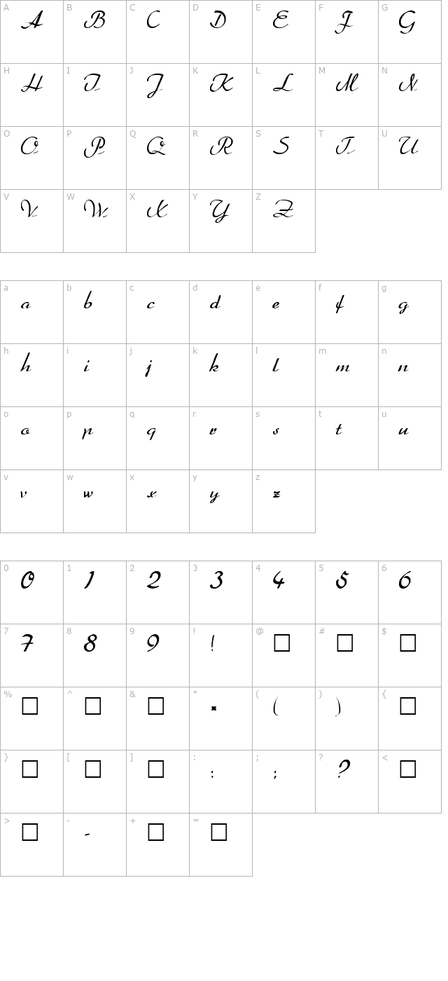 FZ SCRIPT 20 character map