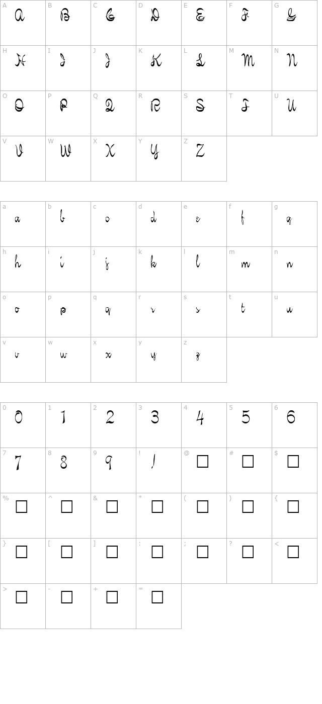 fz-script-21 character map