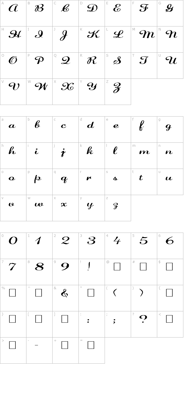 FZ SCRIPT 22 EX character map