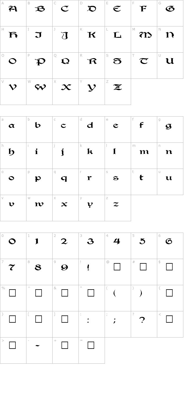 fz-script-25-ex character map