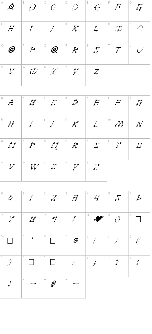 fz-unique-1-italic character map